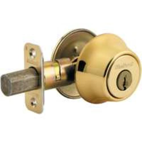 Kwikset 6603RCALRCSK3BX Single Cylinder Deadbolt, Polished Brass