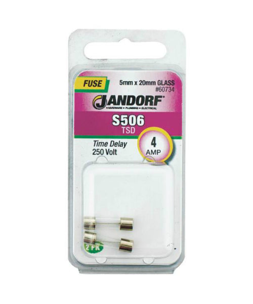 Jandorf 60734 S506 Glass Tube Fuse, 4 Amp
