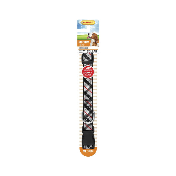 Westminster Pet 7N39747 Ruffin' It Plaid Ribbon Dog Collar, Assorted Color, 14 - 20"
