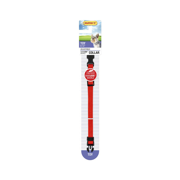 Westminster Pet 7N31101 Ruffin' It Adjustable Dog Collar, Nylon, Red, 8 - 12 Inch