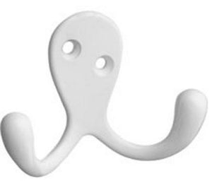 Stanley 806604 Basic Double Robe Hooks, White, 3"