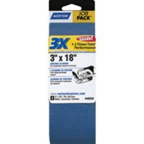Norton 07660749259 50-Grit 3X Power Sanding Belt, 3"x18"