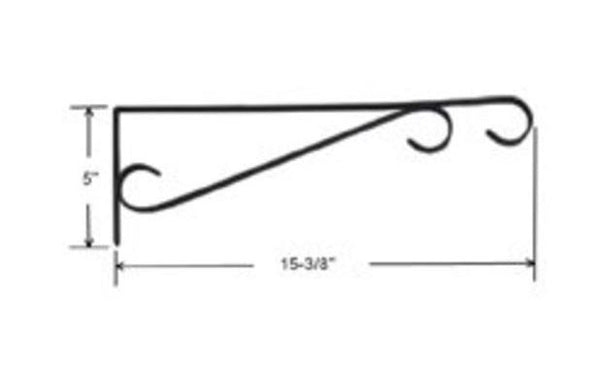 Landscapers Select GB0293L Hang Plant Bracket, White, 15-1/2 in