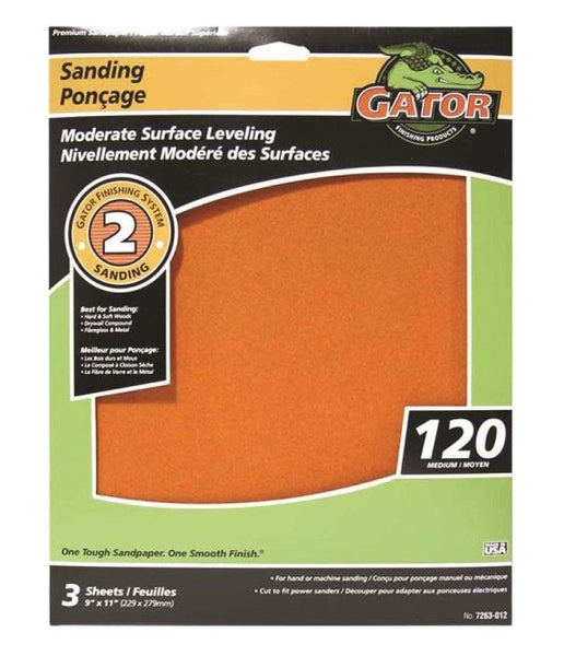 Gator 7263-012 Sanding Sheet, 11" x 9", 120 Grit