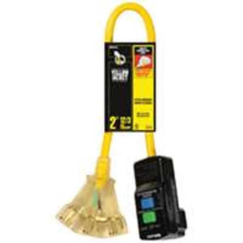 Coleman Cable 2814 Power Block W/Gfci, 12/3 X 2 Ft, Yellow
