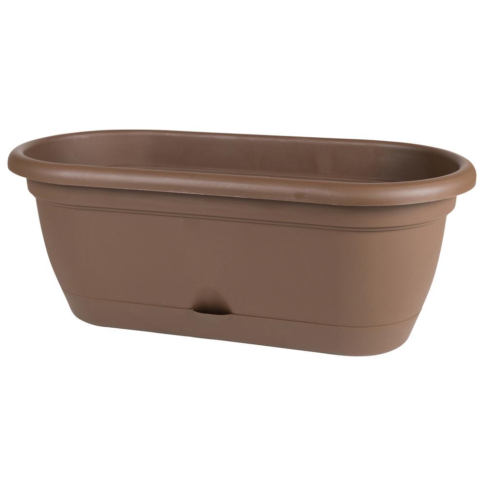 Bloem LWB1845 Lucca Self Watering Window Box, Plastic, Chocolate, 18"