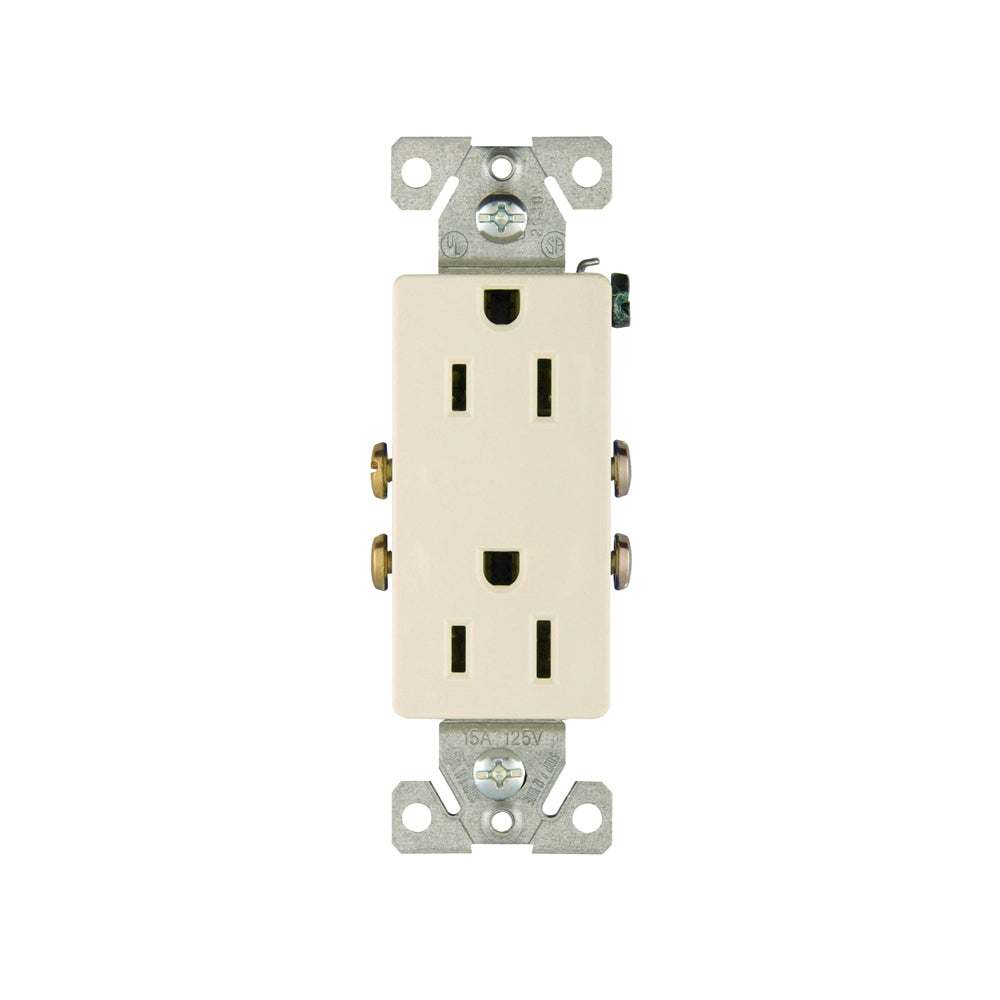 Eaton 1107LA-BOX Decorator Duplex Receptacle, Light Almond