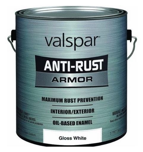 Valspar Anti-Rust 044.0021800.007 Interior/Exterior Enamel, 1 Gallon, White