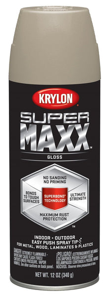 Krylon K08959000 SUPERMAXX Spray Paint, Gloss Khaki, 12 Oz