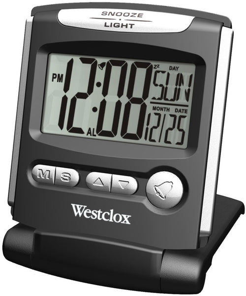 Westclox 72028 Folding Travel Alarm Clock, Grey