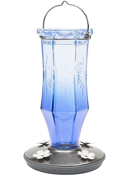 Perky-Pet 8129-2 Sapphire Starburst Vintage Glass Hummingbird Feeder, 16 Oz