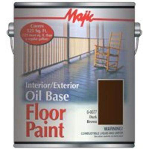 Majic 8-0077-1 Interior/Exterior Oil Base Floor Gallon, Dark Brown