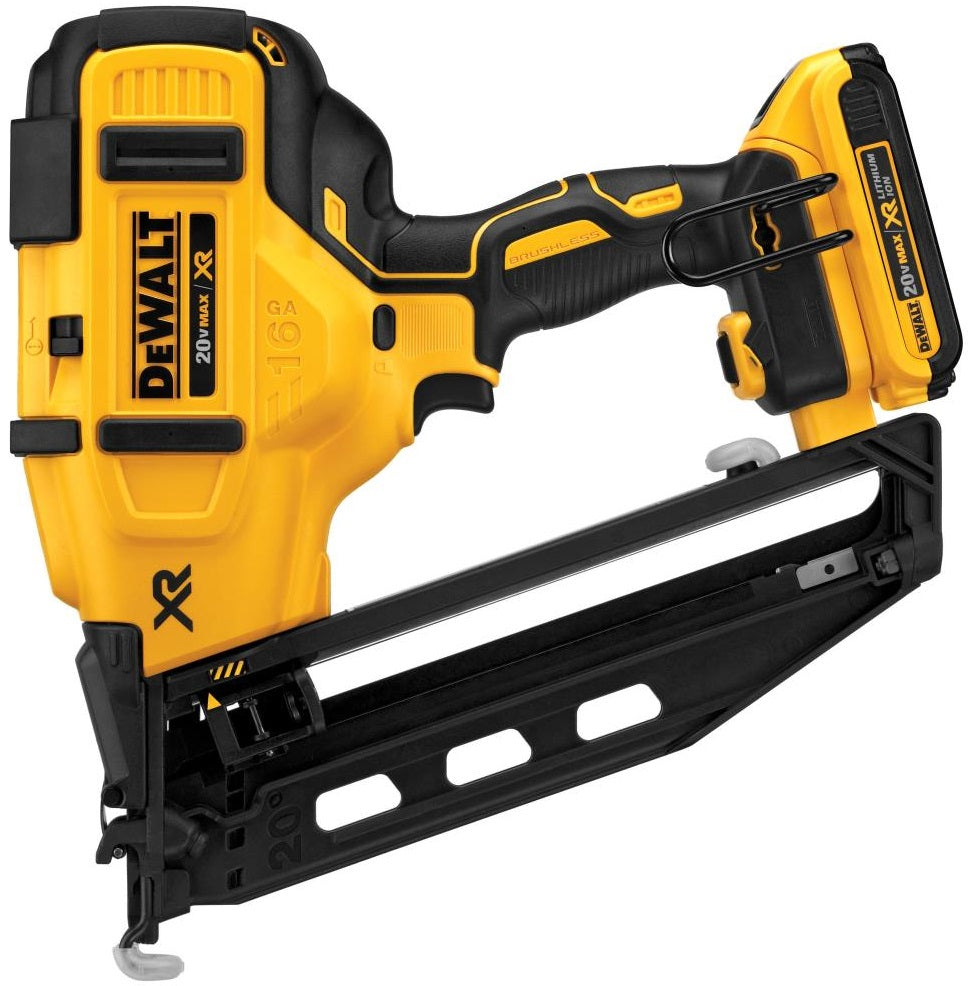 DeWalt DCN660D1 Cordless Angled Finish Nailer Gun, 16 Gauge, 20 Volt