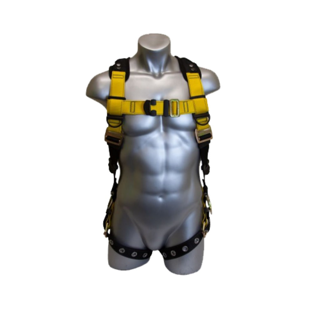 Guardian Fall Protection 37113 Full Body Harness, Black/Yellow