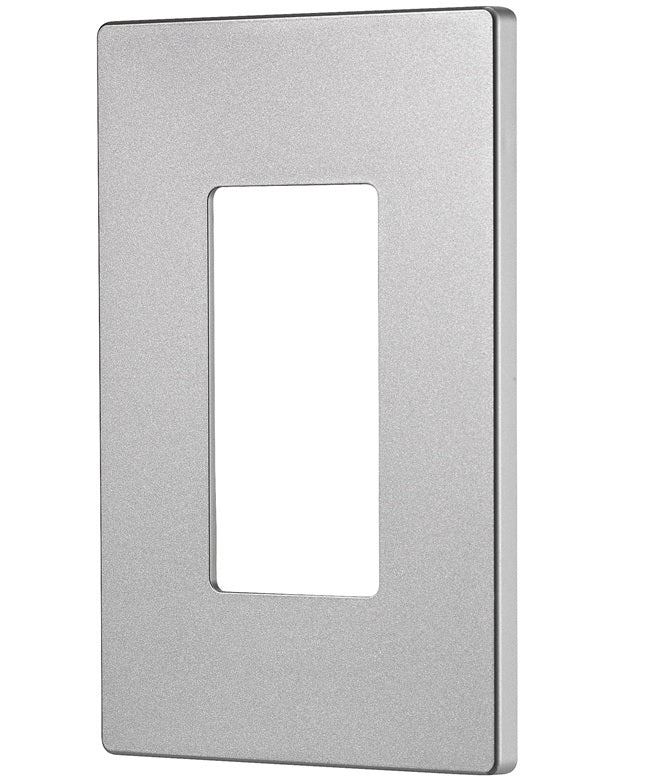 Cooper Wiring PJS26SG-SP-L Decorator Mid Size Screwless Wall Plate, Silver Granite