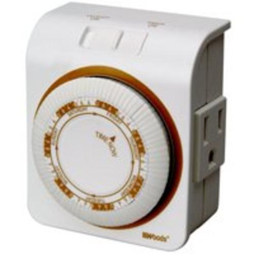 Woods 50002  Indoor 7-Day Heavy Duty Mechanical Timer, 6 On/Off per Day