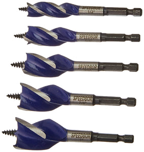 Irwin 1877240 Speedbor Max Speed Bit Set, Tri-Flute, 5 Pieces