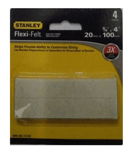 Stanley 849304 Flexi-Felt Self-Adhesive Strips, Oatmeal, 3/4" X 4"