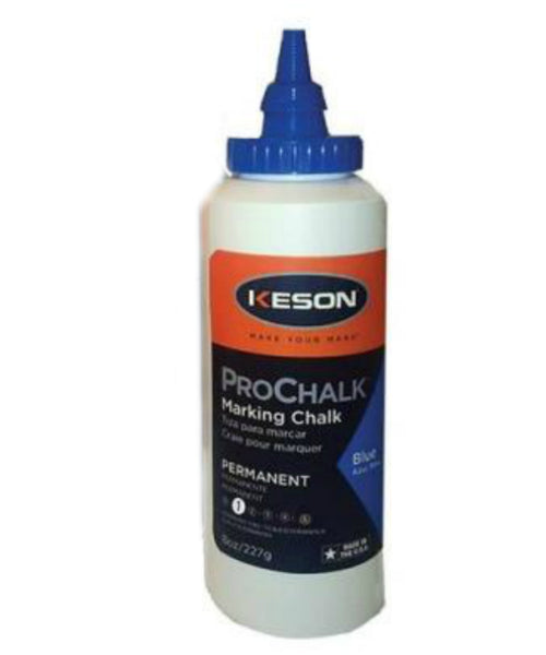 Keson Industries 8B  ProChalk Standard Marking Chalk Refill, 8 Oz, Blue