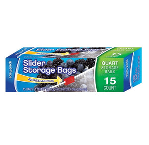 FLP 1304 Reclosable Slider Food Storage Bag, Quart