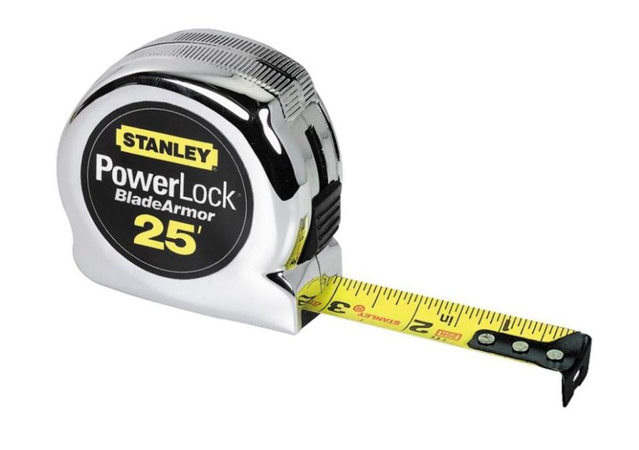 Stanley 33-525 Powerlock Tape Rule With Chrome Plated Case, 1" x 25"
