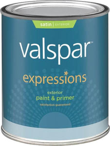 Valspar 17144 Expressions Exterior Latex Satin Paint, Clear, 1 Quart