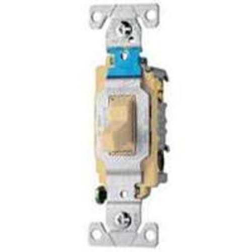Cooper Wiring 1242-7A-BOX Toggle Grounded 4 Way, Almond