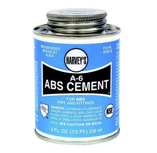 Harvey 018510-24 "A-6" Abs Cement 8 Oz. - Black