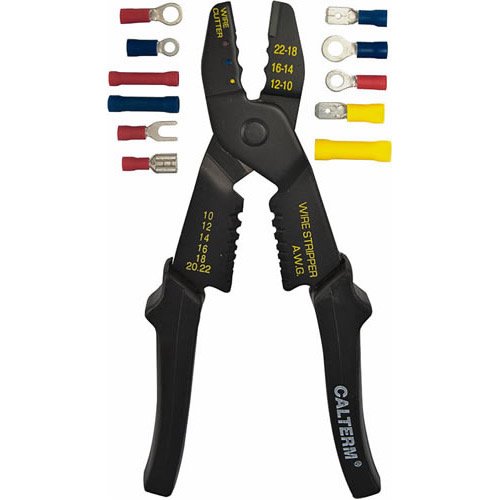 Calterm 05102 Terminal Kit W/Crimp Tool, Black, 98 Piece