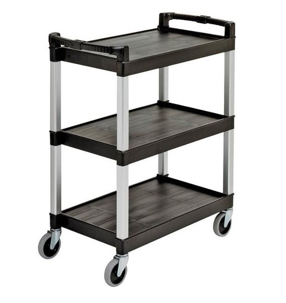 Continental Commercial 5810BK 3 Shelf Bussing And Utility Cart, Black