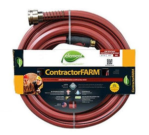 Element ELCF58050 Contractor Farm Water Hose Brick, 5/8" x 50', Red