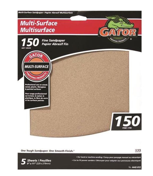Gator 4442-012 Multi-Surface Sanding Sheet, 9" x 11", 150 Grit