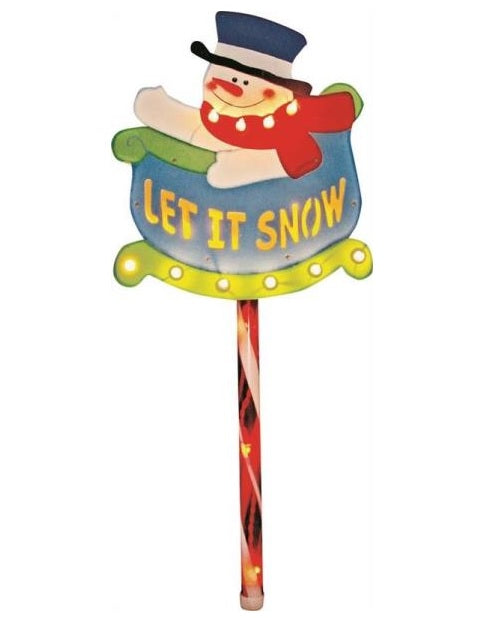 Holiday Basix 60117 Christmas Prelit Snowman Yard Stake, 35"
