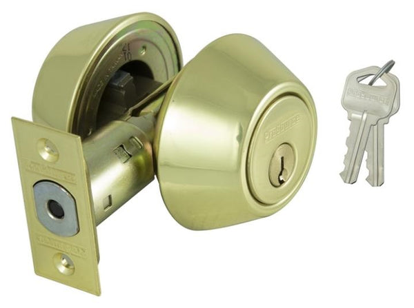 ProSource DB72V-PS 6-Way Adjustable Deadbolt, KA3, Polished Brass