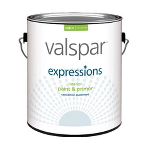 Valspar 17041 Expressions Interior Latex Paint, Satin, White, 1 Gallon