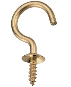 Prosource LR-392-PS Cup Hooks, Solid Brass, 50/Pack