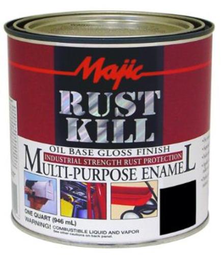 Majic 8-6013-2 Rust kill Oil Based Enamel, 1 Quart, Black