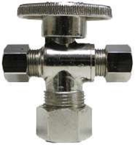 Plumb Pak PP20115LF/PBWT213 Turn 3-Way Angle Stop Valve, Brass