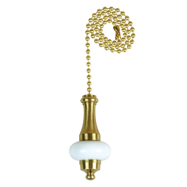 Jandorf 60322 Solid Brass Beaded Pull Chain, 12"