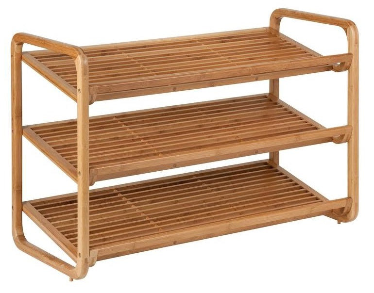 Honey Can Do  SHO-01599 3-Tier Deluxe Bamboo Shoe Storage Rack