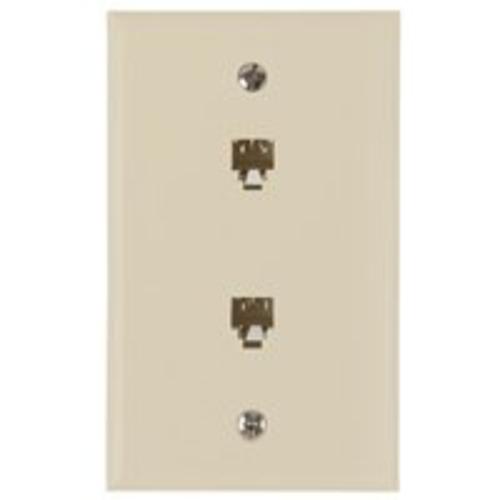 Zenith TW1002DA Duplex Wall Jack, 4.5"x2.75"x0.75", Almond
