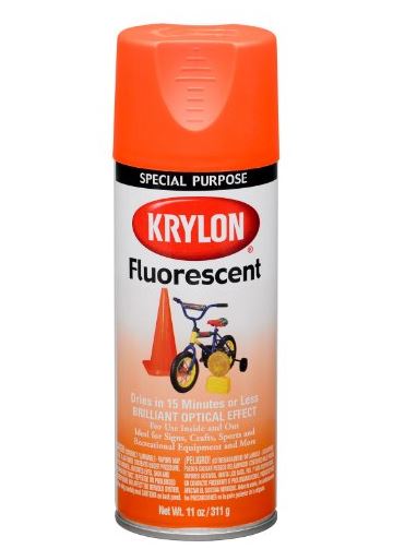 Krylon K03102 Fluorescent Spray Paint, 11 Oz, Yellow Orange