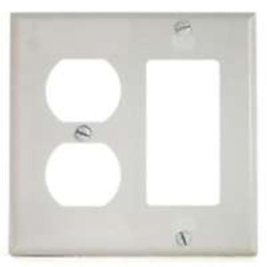 Cooper Wiring PJ826W 2G Duplex & Deco Plate - White