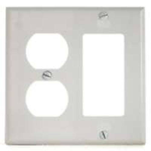 Cooper Wiring PJ826W 2G Duplex & Deco Plate - White