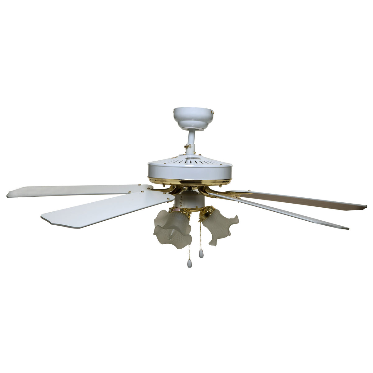 Boston Harbor CF-78025L Three Light Dual Mount Ceiling Fan, 52", White