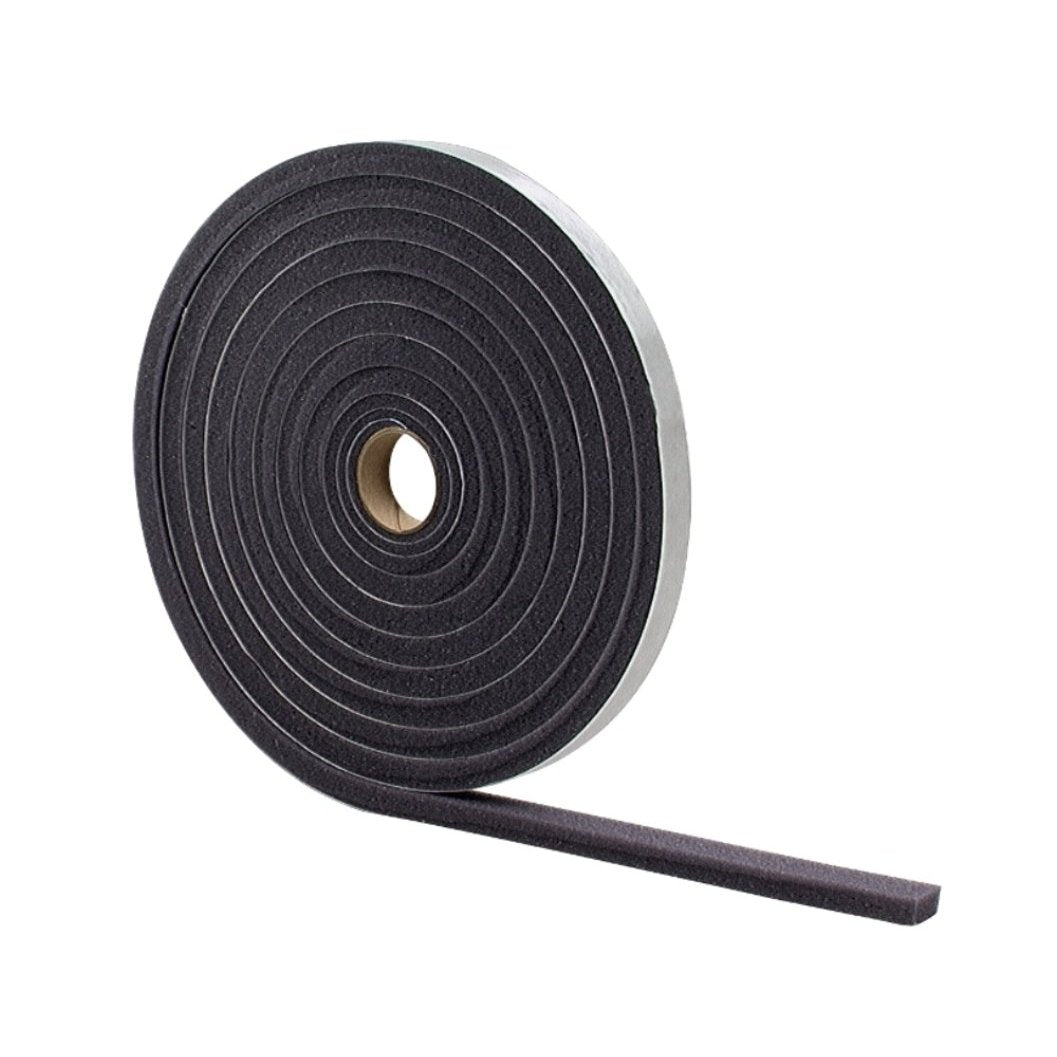M-D Building 02097 Low Density Open-Cell Foam Tape, 3/8"x1/2"x17', Gray