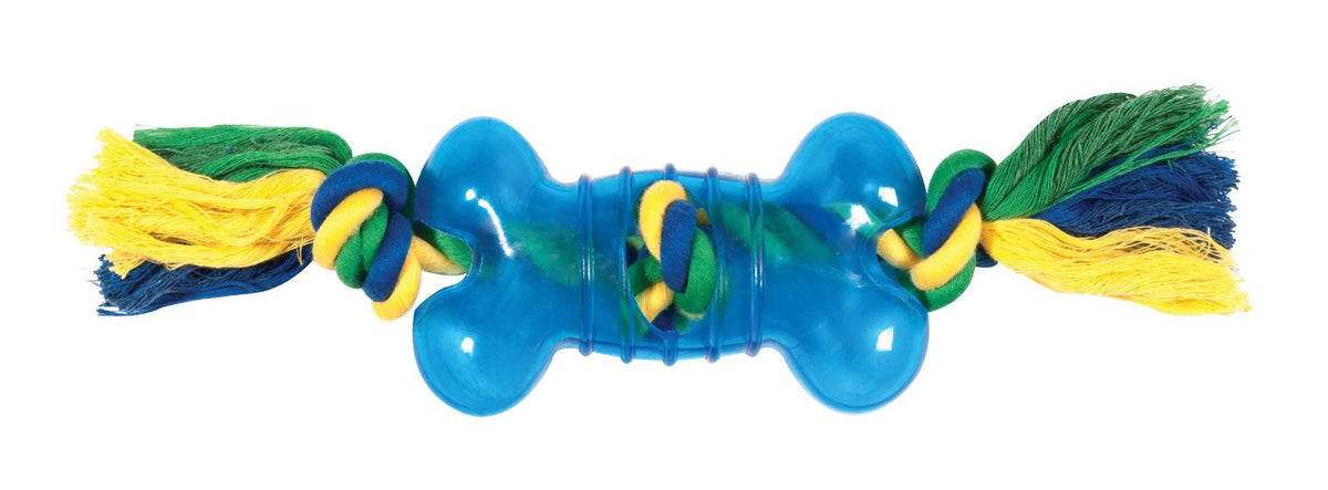 Chomper WB11731M Tail Waggers Bone and Rope Tug Toy for Pets