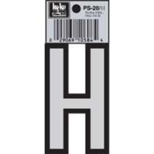 Hy-Ko PS-20/H Vinyl lettering Reflective House Letter H, Size 3-1/4"