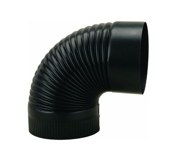 Imperial BM0024 Black Crimped Elbow, 24 Gauge, 7"