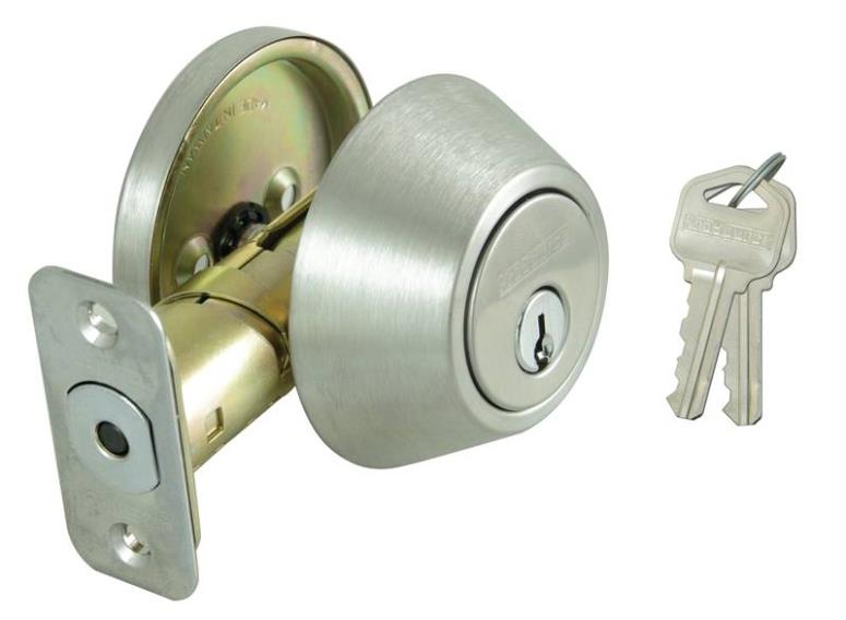 Prosource D261-RU5B Single Cylinder Deadbolt, Stainless Steel